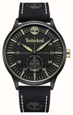 Timberland Beckman Small-Seconds Quartz (44mm) Black Dial / Black Leather Strap TDWGA2181603