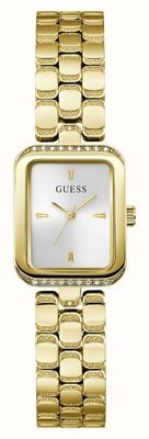 Guess ISLA Crystal (22mm) Silver Sunray Dial / Gold PVD Stainless Steel Bracelet GW0865L2