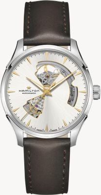 Hamilton Jazzmaster Open Heart Auto (40mm) Silver Dial / Brown Leather Strap H32675551