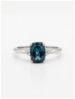 James Moore & Co 9ct White Gold Diamond & London Blue Topaz J39150