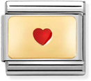 Nomination Classic PLATES Steel Enamel And 18k Gold Small Heart Charm 030284/50
