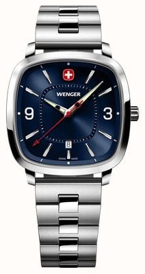 Wenger Vintage Sport Quartz (37mm) Blue Sunburst Dial / Stainless Steel Bracelet 01.1921.110
