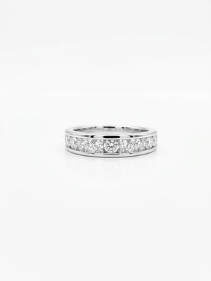 1ct Round Brilliant Natural Diamond 9ct White Gold Half Eternity Ring J48074