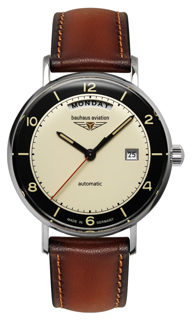 Bauhaus 2462-2 Aviation Day/Date Automatic (41mm) Beige Dial Watch