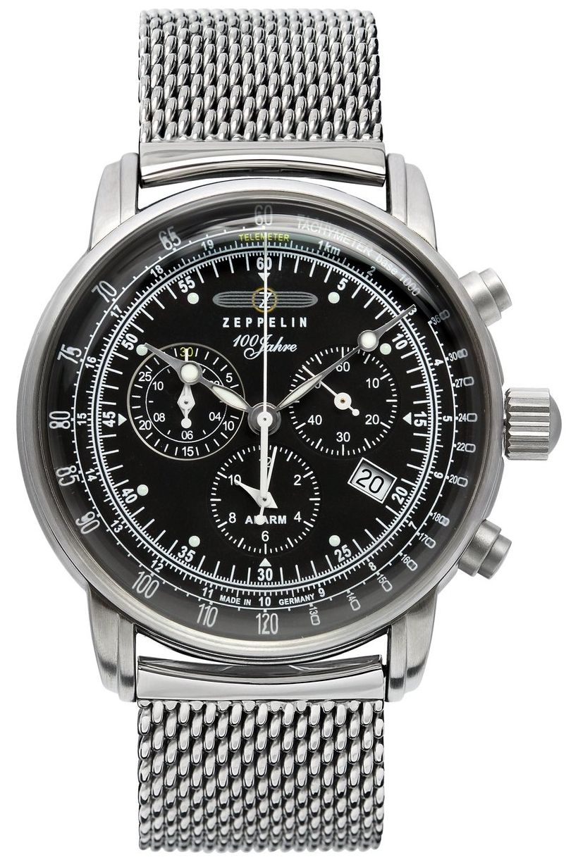 Zeppelin 7680M-2 100 Jahre Quartz Chronograph (42mm) Black Watch