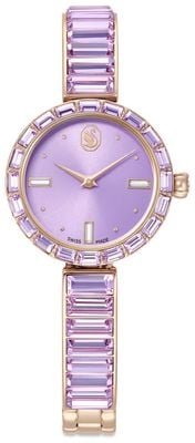 Swarovski Matrix bangle watch, Swiss Made, Crystal bracelet, Purple, Champagne gold-tone finish 5743713