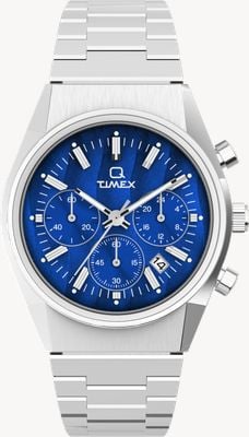 Timex Q Timex Falcon Eye Chronograph (40mm) Blue Dial / Stainless Steel Bracelet TW2W33700