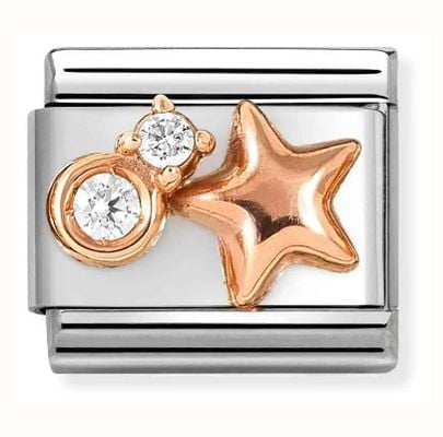 Nomination Composable Classic Link Star Cubic Zirconia Rose Gold Plated Stainless Steel 430305/50