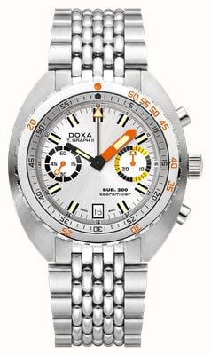 DOXA SUB 200 T.GRAPH II Searambler (42mm) Silver Sunray Dial / Stainless Steel Rice-Grain Watch 806.10.021.10