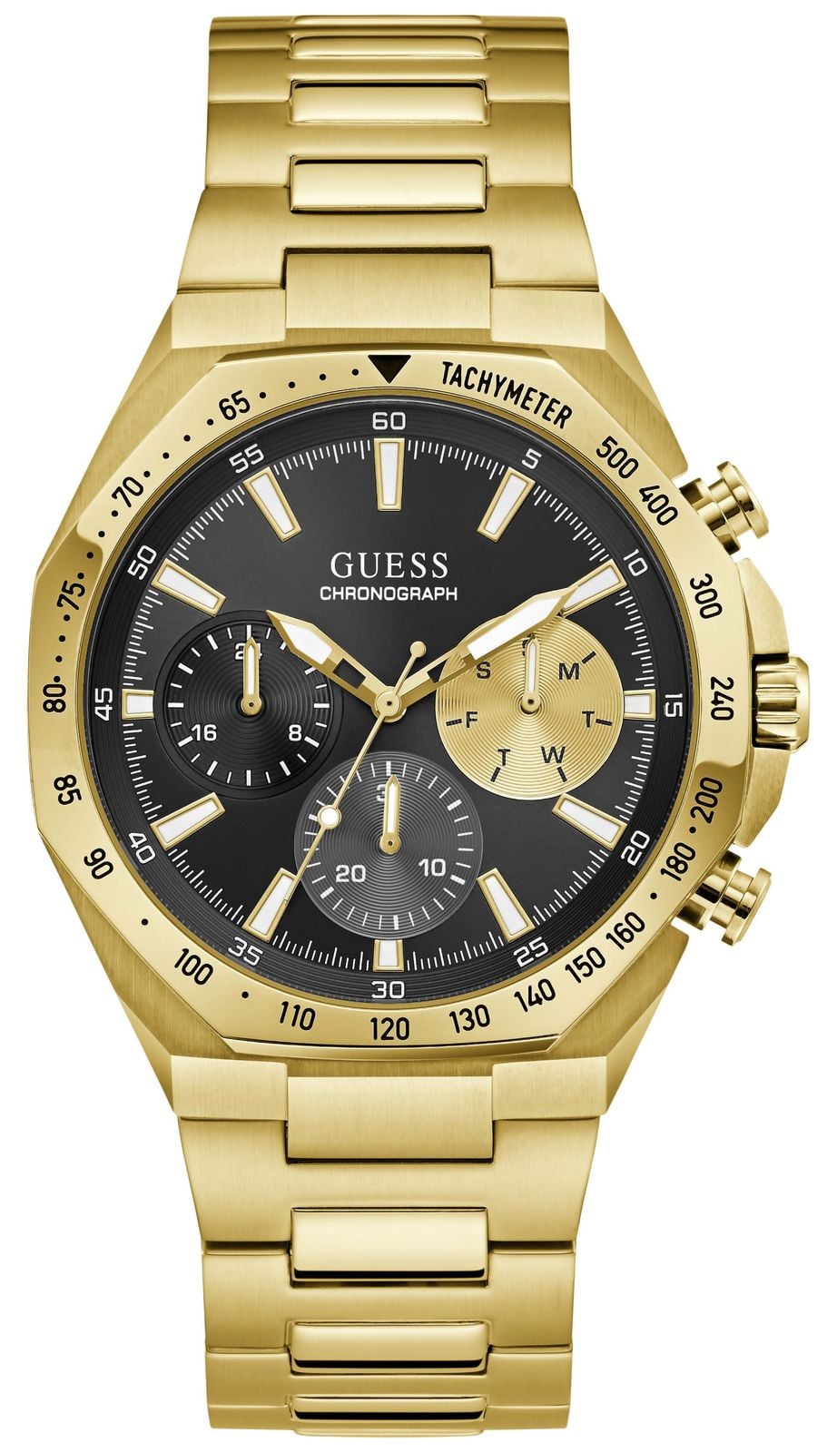 Guess GW1122G2 Men's Blake Black Sunray Dial Gold-Tone Watch