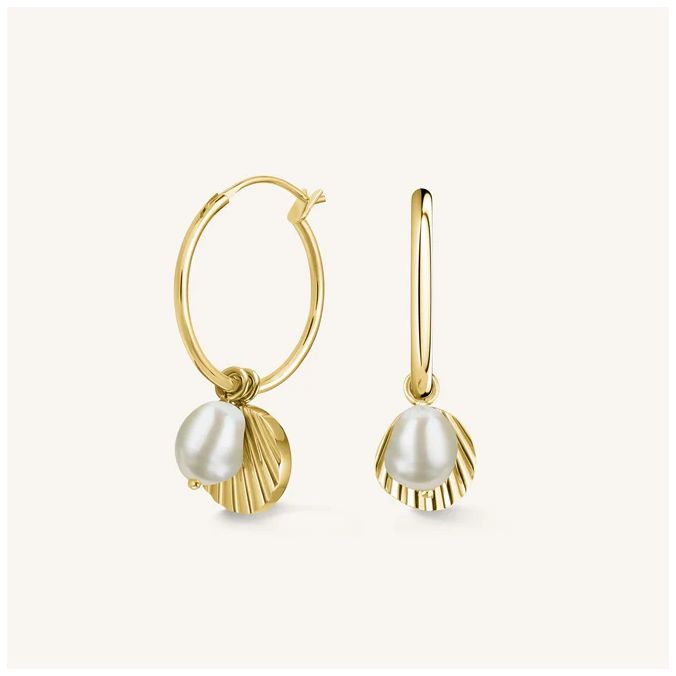 Rosefield Jewellery JSPCEG-J173 Shell And Pearl Charm Gold