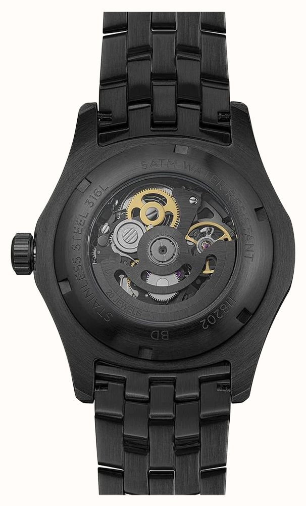 Ingersoll THE WHISTLE Automatic (43mm) Black Skeleton Dial / Black PVD Stainless Steel Bracelet I18202 - alternate view 3