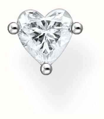 Thomas Sabo Sterling Silver Single Stud Earring Heart Shaped Crystal H2234-051-14