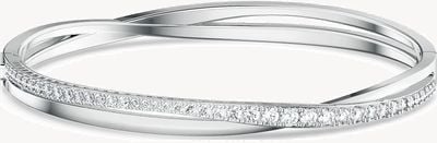 Swarovski Twist Rows (Medium) | Rhodium Plated | Bracelet | White 5565210