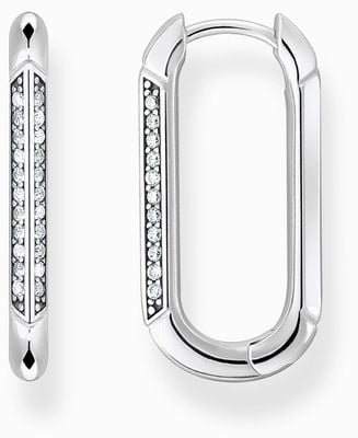 Thomas Sabo Sterling Silver White Zirconia Hoop Earrings CR674-643-14
