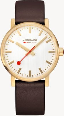 Mondaine Evo2 (40mm) Silver Dial / Brown Vegan Grape Leather Strap MSE.40112.LGV