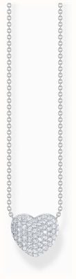 Thomas Sabo White Zirconia Heart Pendant Sterling Silver Necklace 45cm KE2277-051-14-L45V