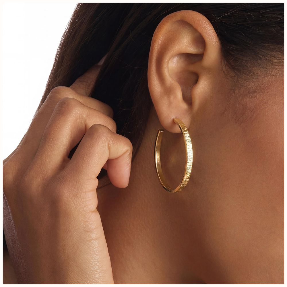 Calvin Klein Sophisticated Texture Hoop Earrings 35001011 - alternate view 2