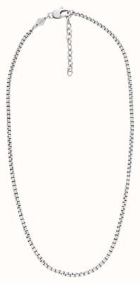 Fossil Men's All Stacked Up Stainless Steel Chain Necklace JF04505040