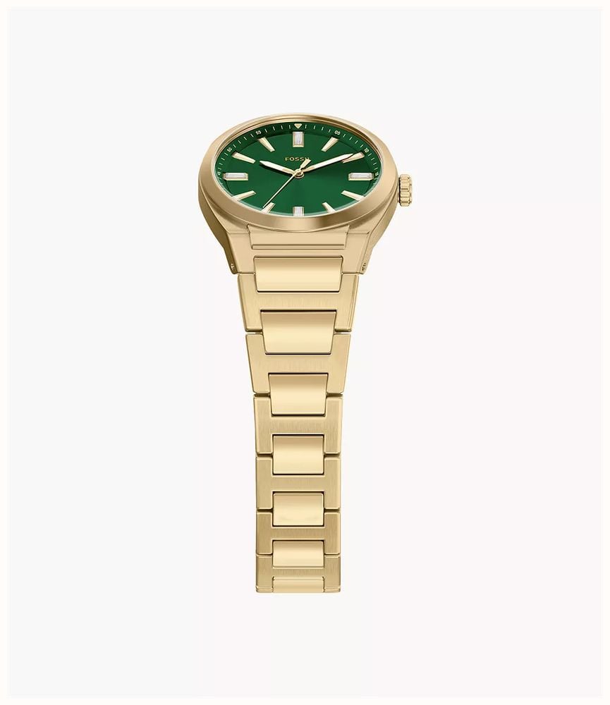 Fossil Everett 27 mm Three-Hand Gold-Tone Stainless Steel Fossil Watch ES5493 - alternate view 3