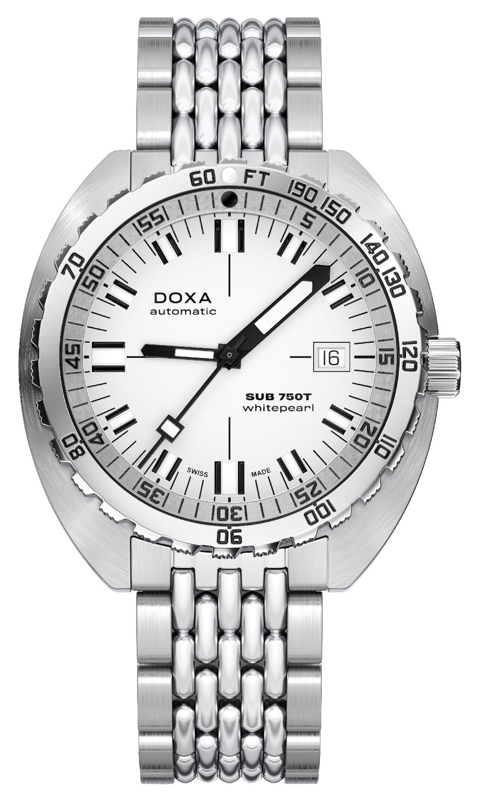 DOXA 825.10.011.10 SUB 750T Whitepearl (45mm) White Iconic Watch