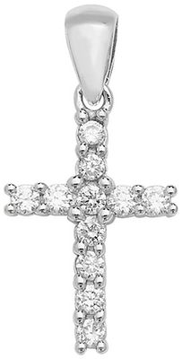 Silver Cubic Zirconia Cross Pendant G6958