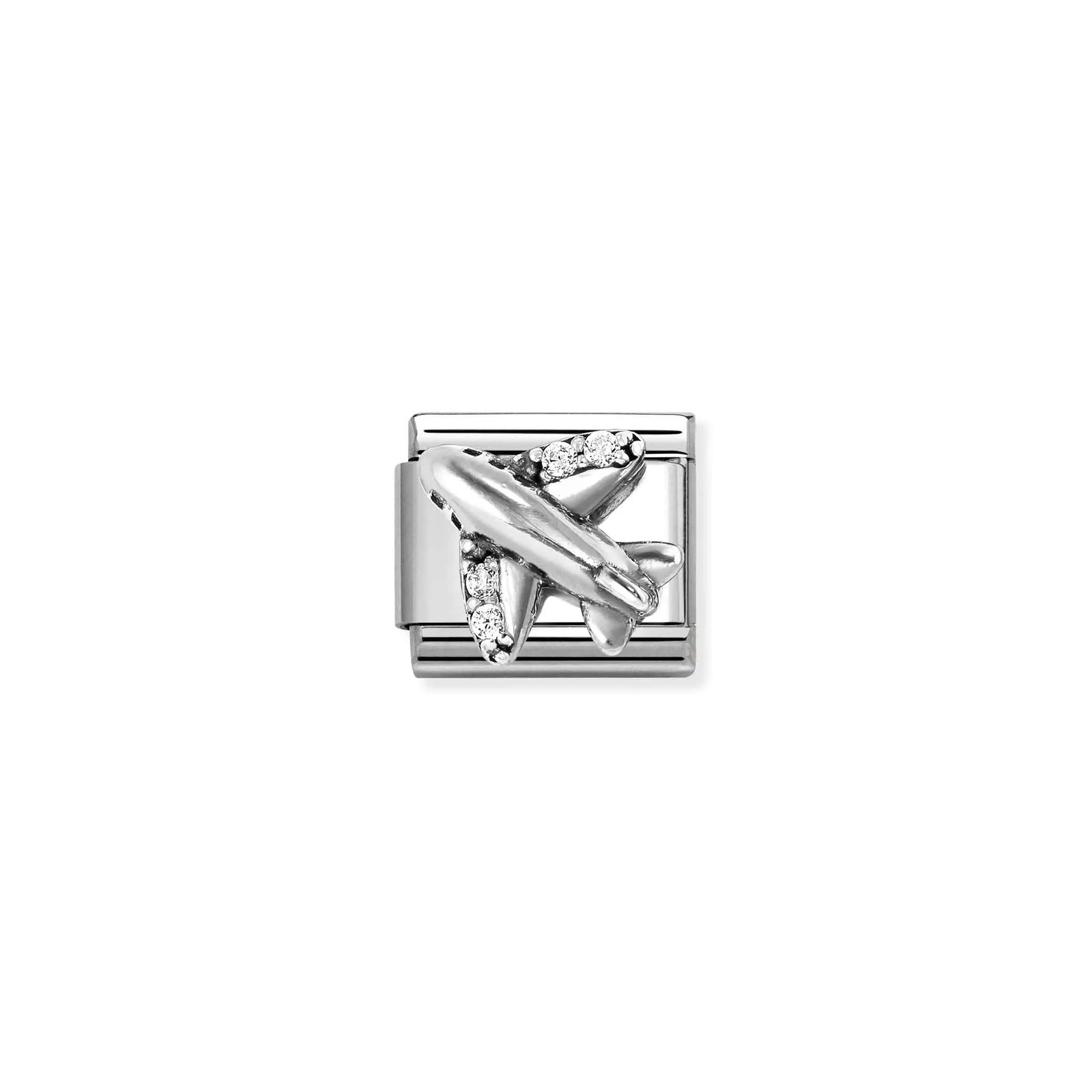 Nomination 330327/19 Classic Aeroplane Cubic Zirconia Charm Jewellery