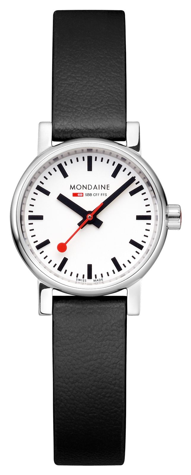 Mondaine MSE.26110.LBV Evo2 (26mm) White Dial / Black Vegan Watch