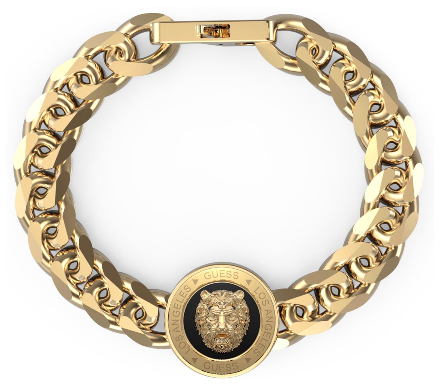 Guess JUMB01314JWYGBKS Gold Plated Lion Face Detail Coin Jewellery