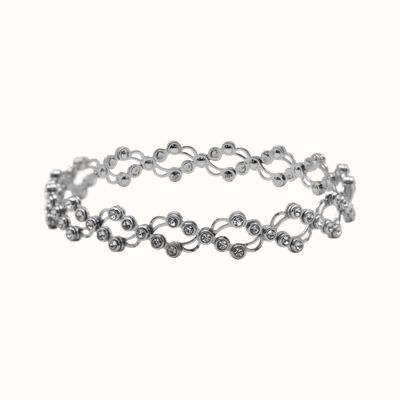 Real Effect London Sterling Silver CZ Expanding Ring-Bangle 55374