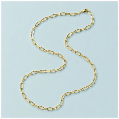 D.LOUISE Gold Tone  modern Paperclip Necklace* GN-010