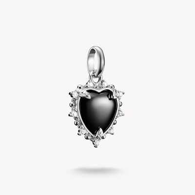 Thomas Sabo Charm Pendant Black Vintage Heart Connect Silver CC1286-643-11