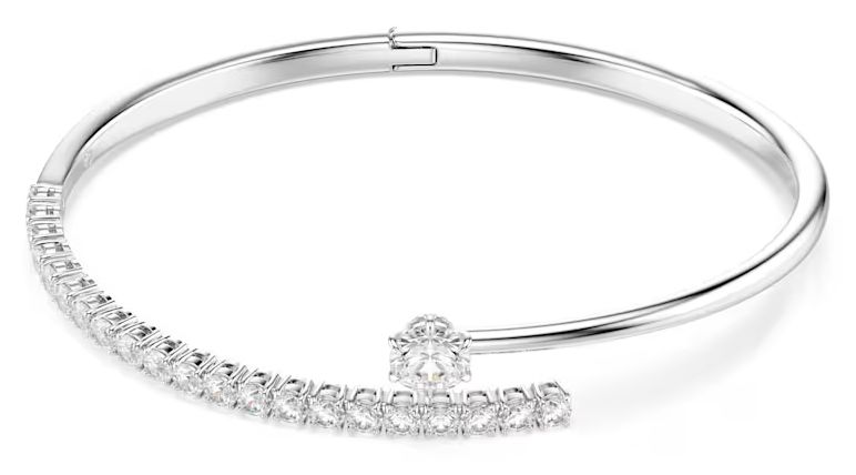 Swarovski 5753571 Matrix bangle, Round cut, White, Rhodium Jewellery