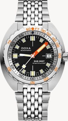 DOXA SUB 300T Sharkhunter (42.5mm) Black Iconic Dial / Stainless Steel Rice-Grain Bracelet 840.10.101.10