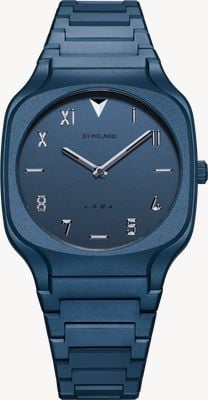 D1 Milano Square Galaxy Blue (37mm) Blue Sandblasted Dial / Blue Stainless Steel Bracelet SQBJ09