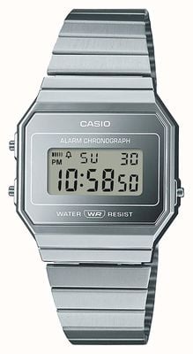 Casio Vintage Digital Alarm Chronograph A700 Series - Silver A700WEV-7AEF