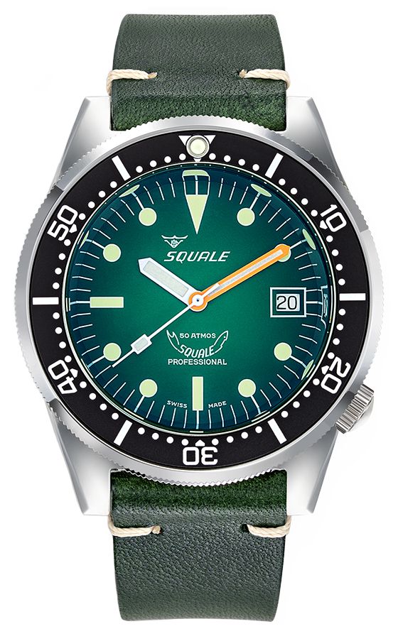 Squale 1521PROFGR.PVE 1521 Green Ray (42mm) Smoky Green Dial Watch