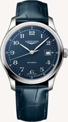 LONGINES Master Collection Automatic (41mm) Blue "Barleycorn" Dial / Blue Alligator Leather Strap L29504932