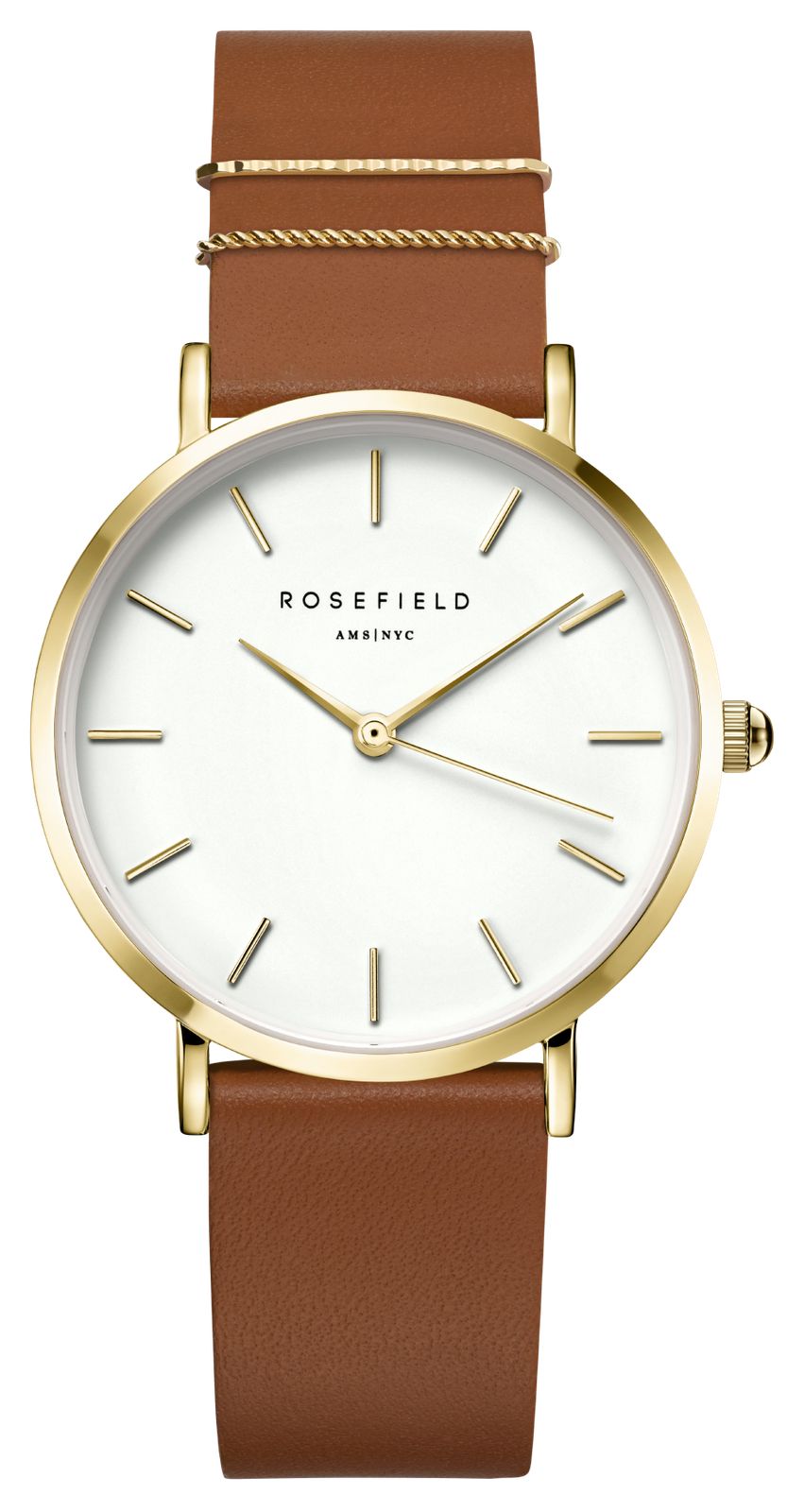 Rosefield WWCG-W86 West Village (33mm) White Dial / Cognac Watch