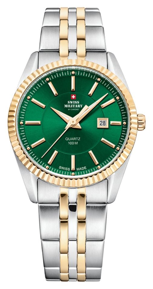 Swiss Military by Chrono SM34066.10 Green Dial Two Tone Watch