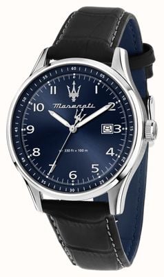 Maserati Men's Sorpasso (42mm) Blue Dial / Black Leather Strap R8851124003