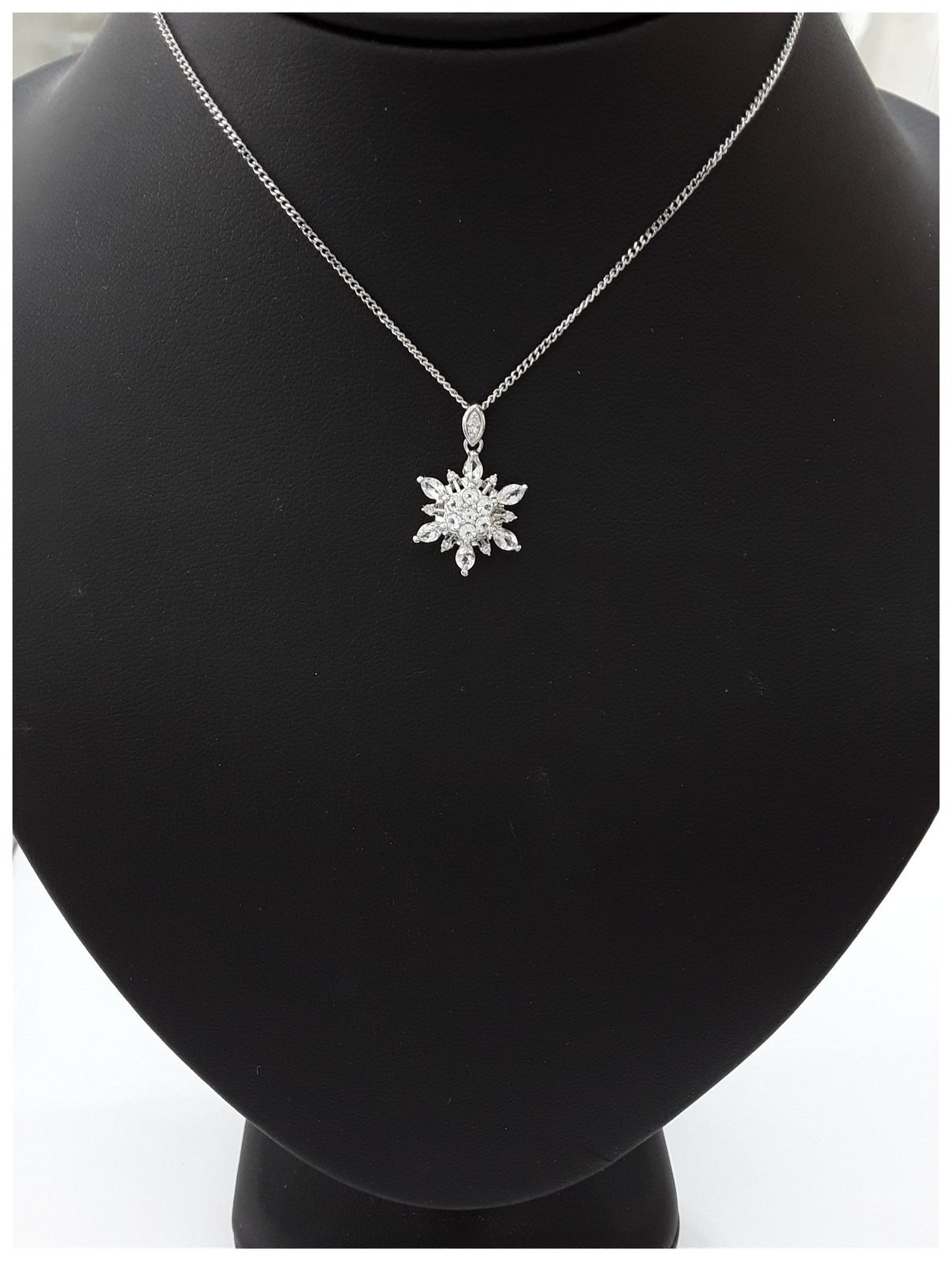 Elements Gold GP2071 9k White Gold Topaz Pendant Only Jewellery