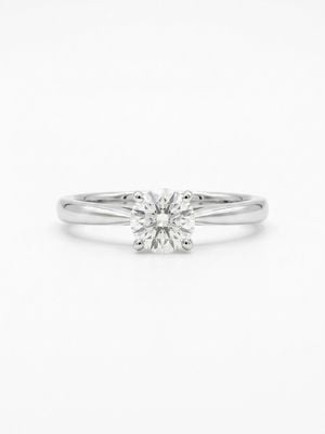 0.46ct Round Brilliant Natural Diamond Platinum Solitaire Ring J37822