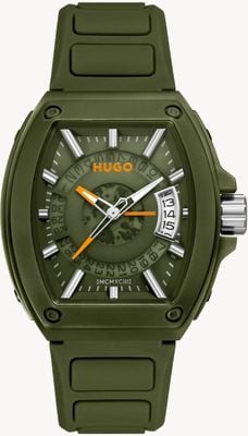 HUGO #ICON 3H (40mm) Green Dial / Green Silicone Strap 1530433