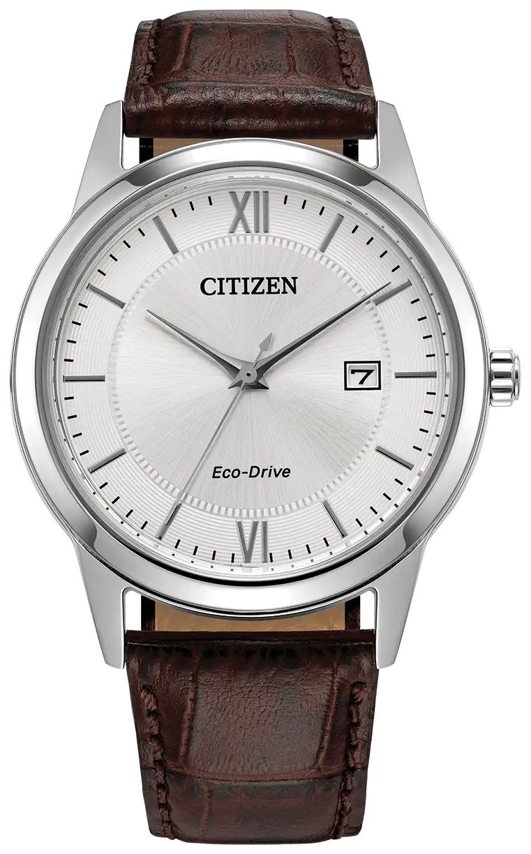 Citizen AW1780-25A Men's | Eco-Drive | Silver Dial | Brown Watch