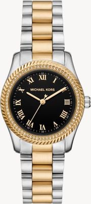 Michael Kors Mini Lexington Quartz (33mm) Black Dial / Two-Tone Stainless Steel Bracelet MK7625
