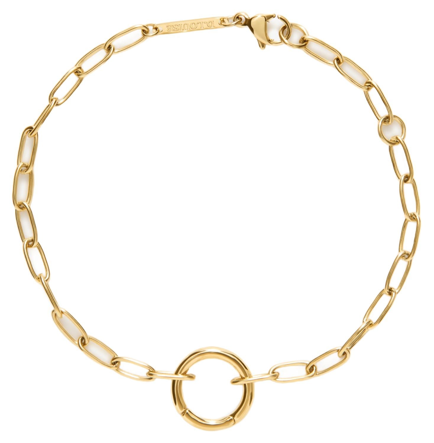 D.LOUISE SDB-04-18 Paperclip Chain Charm Bracelet 18.5cm Jewellery