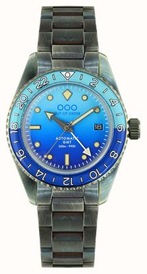 Out Of Order Bomba Blu Automatic GMT (40mm) Blue Dial / Ultra-Distressed Stainless Steel Bracelet OOO.001-25.BB.BAND