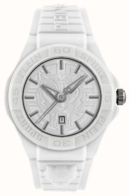 Plein Sport NEW FEARLESS Date (46mm) White Dial / White Silicone Strap PSHDA0324