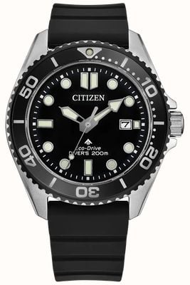 Citizen Eco-Drive Promaster Diver (41mm) Black Dial / Black Rubber Strap BN0266-07E